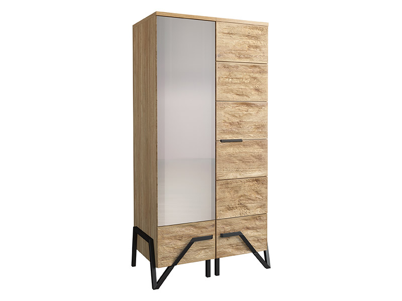  Mebin Pik Wardrobe With Mirror II Natural Oak Lager - Bedroom furniture collection - Online store Smart Furniture Mississauga