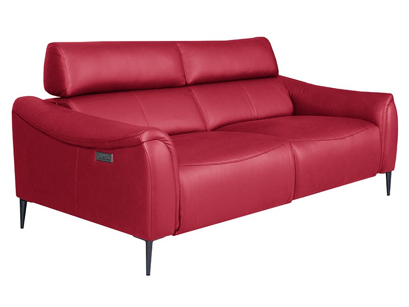 Des Sofa Milano 3TVE - Dollaro Rosso - Double power recliner