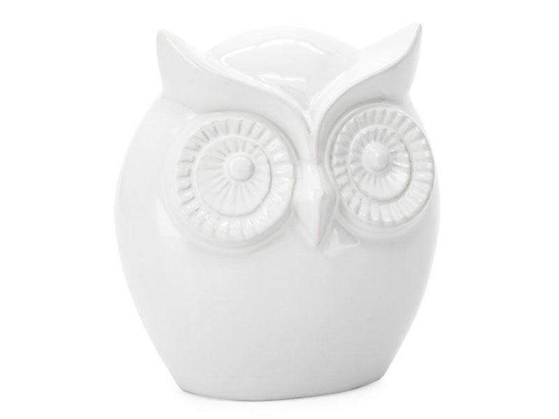 Torre & Tagus Small Wise Owl - Ceramic Decor Sculpture - White - Online store Smart Furniture Mississauga