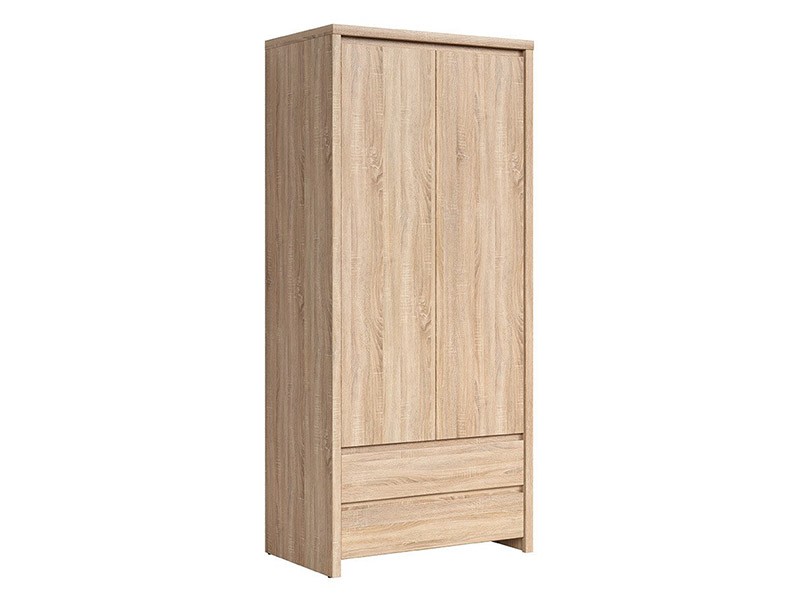 Kaspian Oak Sonoma 2 Door Wardrobe - Contemporary furniture collection