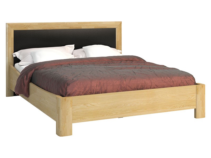 Mebin Rossano Queen Bed With Straight Headboard Oak Bianco - High-quality European furniture