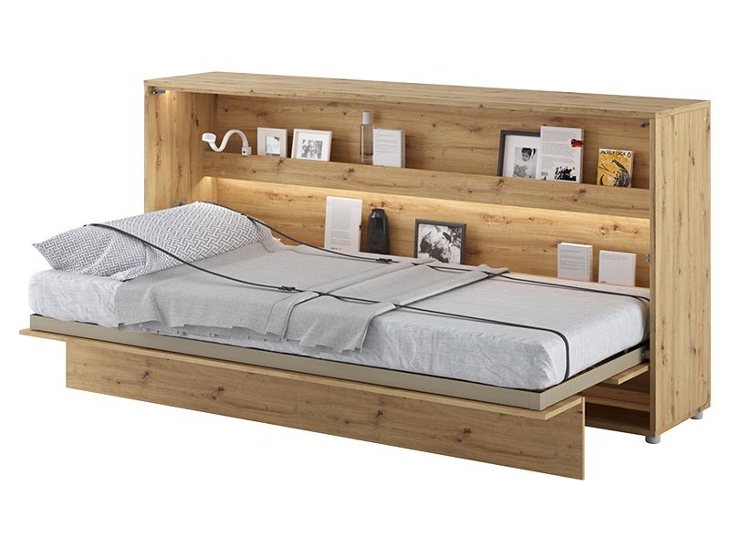 Bed Concept - Murphy Bed BC-06 - Horizontal 90x200 - Oak Artisan - Modern Wall Bed