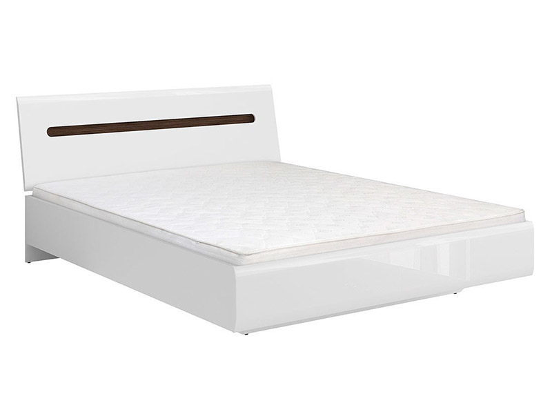  Azteca Trio Queen Bed - Glossy white bed frame - Online store Smart Furniture Mississauga