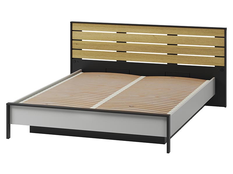  Lenart Gris Bed 160x200 - Modern bedroom collection - Online store Smart Furniture Mississauga