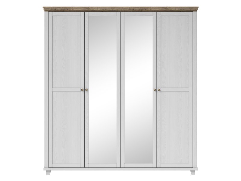 Helvetia Evora 4 Door Wardrobe Type 20 A/O - White armoire
