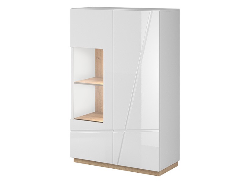 Lenart Futura Double Dispaly Cabinet - Modern display cabinet with LED lighting